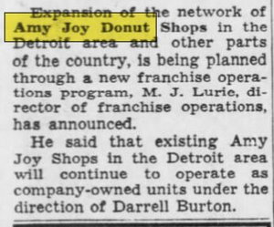 Amy Joy Donuts - Aug 04 1959 Article